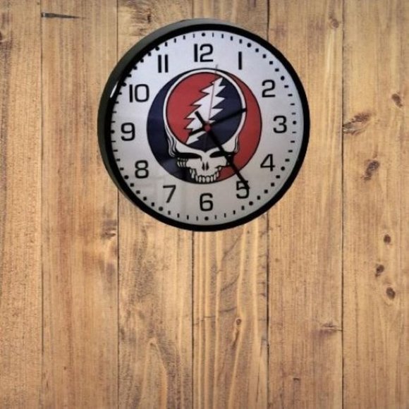 10" Wall Clock Grateful Dead Steal Your Face Silent Quartz Movement Brand New - Picture 3 of 8